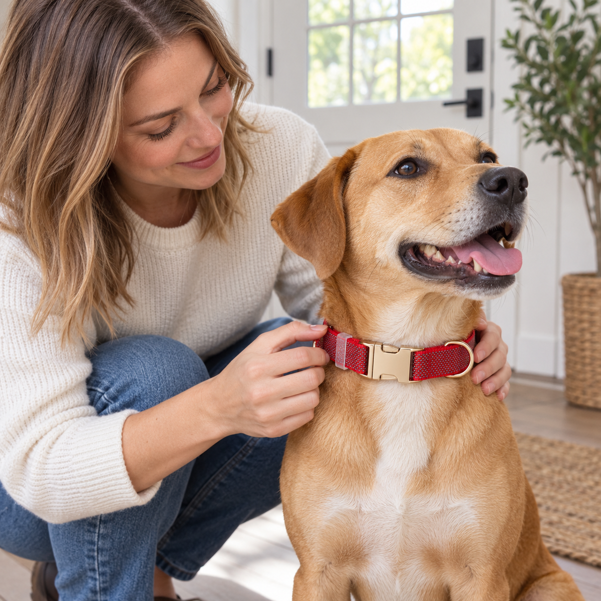 π Adjustable Reflective Dog Collar | Comfortable, Safe & Stylish