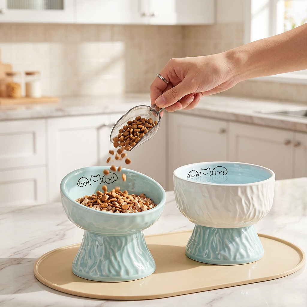 πΎ Elevated Pet Bowl | Ceramic Finish | Everyday Feeding Comfort | Pet Parent Favorite | Soft Blue Design
