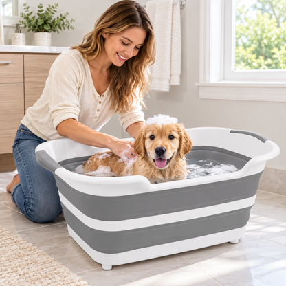 🎗️ Foldable Pet Bathtub | Portable & Space-Saving | Easy Home Grooming