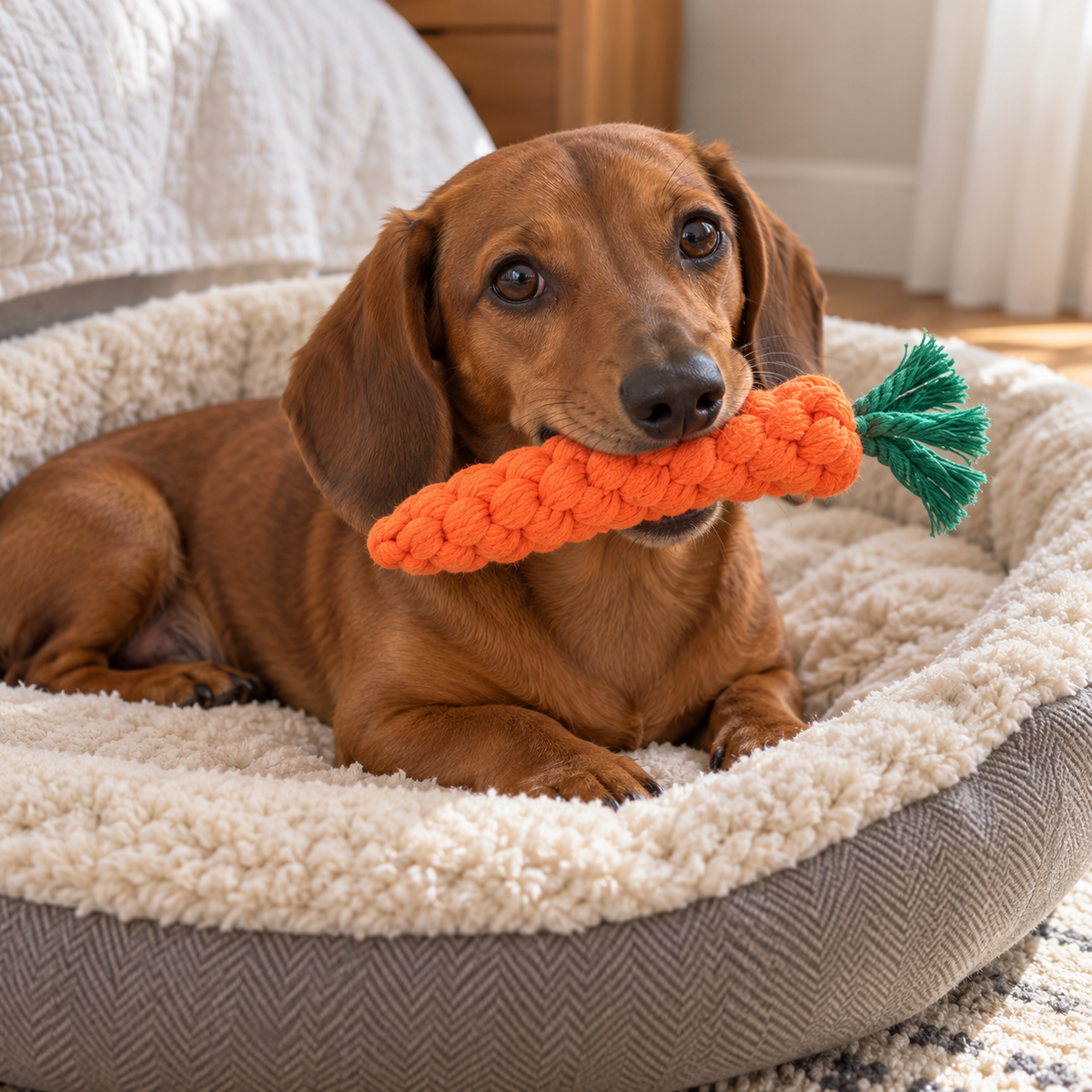 🥕 Pet Chew Toy | Braided Rope Design | Daily Play & Interactive Bonding