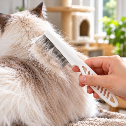 🐱 Pet Grooming Essential | Stainless Steel Comb Design | Gentle Care for Cats & Small Pets