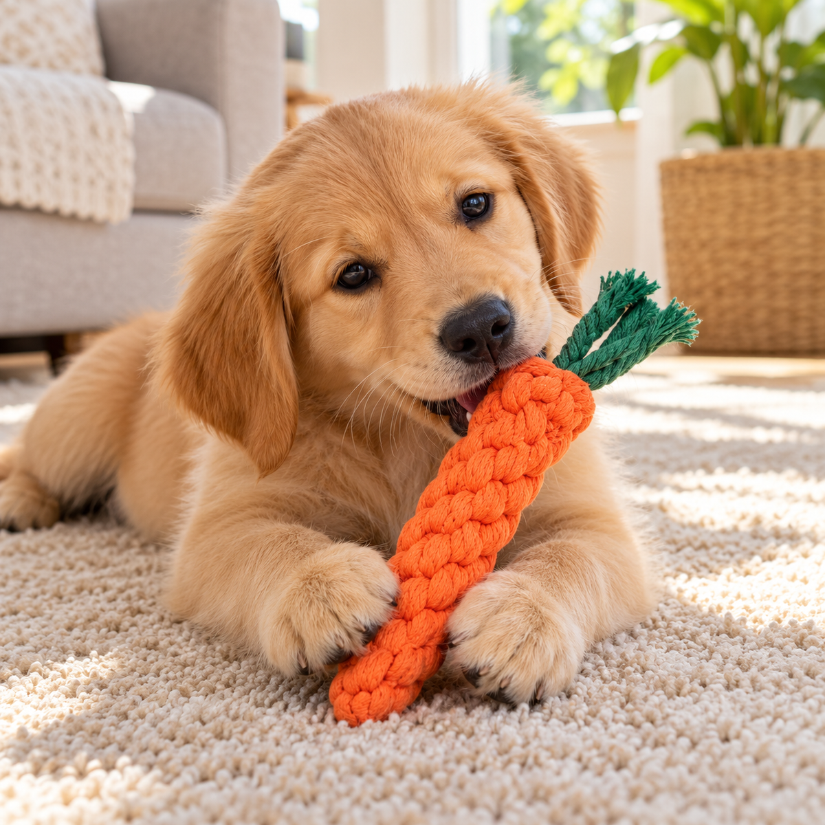🥕 Pet Chew Toy | Braided Rope Design | Daily Play & Interactive Bonding