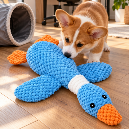 🦆 Plush Pet Toy | Soft Knitted Texture | Cozy Playtime & Comfort Companion
