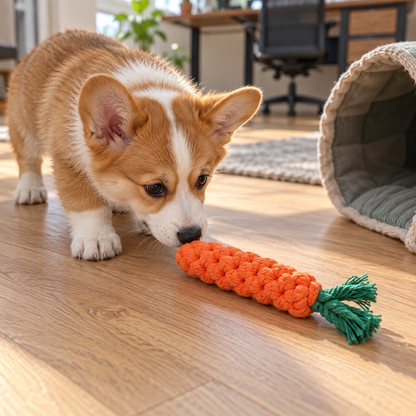 🥕 Pet Chew Toy | Braided Rope Design | Daily Play & Interactive Bonding