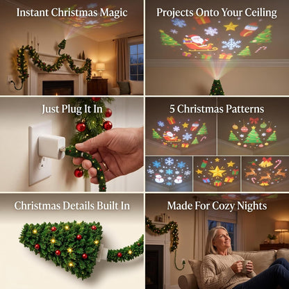 Christmas Projector Light, Plug and Play HD Christmas Projector