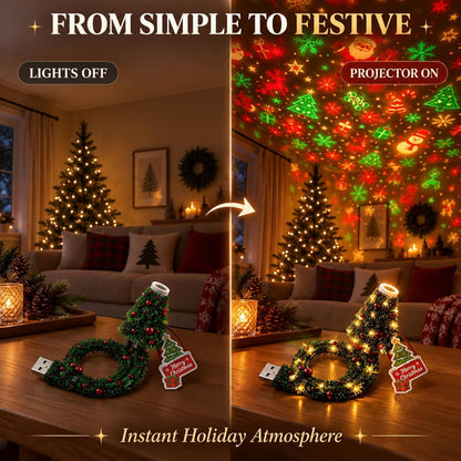 Christmas Projector Light, Plug and Play HD Christmas Projector