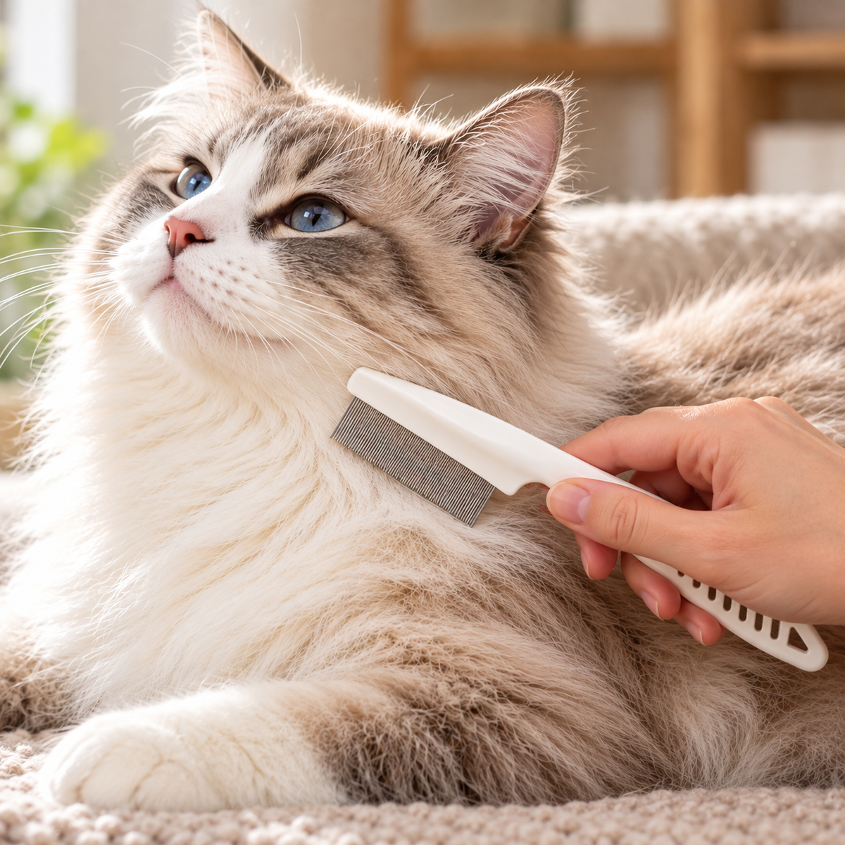 🐱 Pet Grooming Essential | Stainless Steel Comb Design | Gentle Care for Cats & Small Pets
