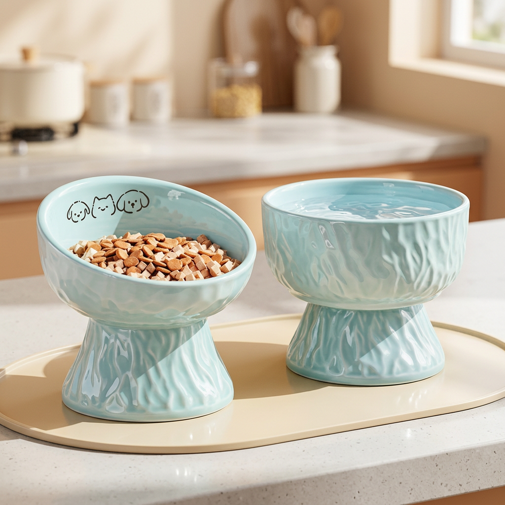 🐾 Elevated Pet Bowl | Ceramic Finish | Everyday Feeding Comfort | Pet Parent Favorite | Soft Blue Design