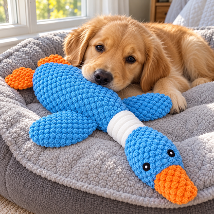 🦆 Plush Pet Toy | Soft Knitted Texture | Cozy Playtime & Comfort Companion