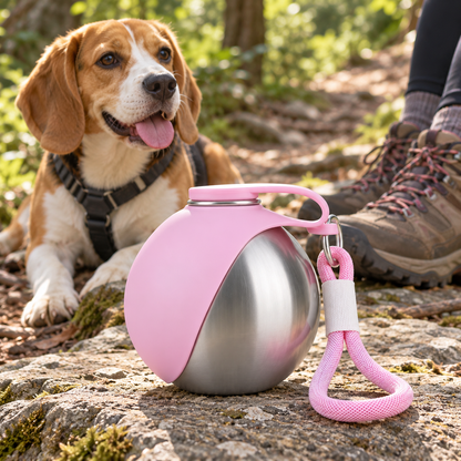 ☁️ Portable Pet Water Bottle | Stainless Steel Design | Outdoor Walks & Travel Essentials
