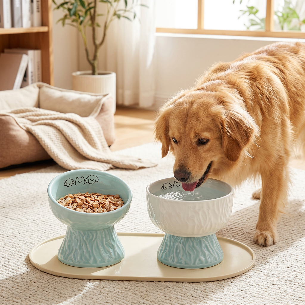 🐾 Elevated Pet Bowl | Ceramic Finish | Everyday Feeding Comfort | Pet Parent Favorite | Soft Blue Design