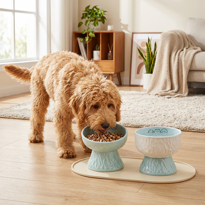 🐾 Elevated Pet Bowl | Ceramic Finish | Everyday Feeding Comfort | Pet Parent Favorite | Soft Blue Design