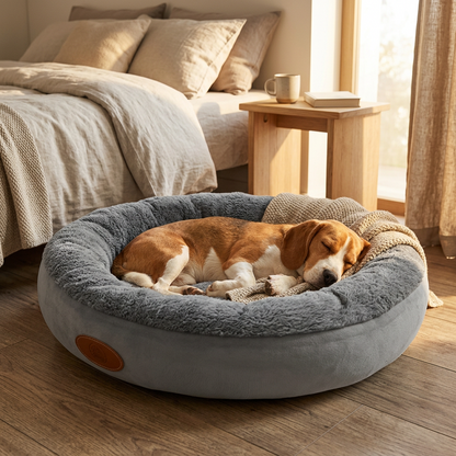 🐾 Comfort Pick | Plush Fabric | Cozy Indoor Dog Bed | For Dogs & Puppies | Soft Bolstered Nest