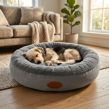 🐾 Comfort Pick | Plush Fabric | Cozy Indoor Dog Bed | For Dogs & Puppies | Soft Bolstered Nest