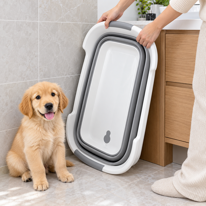 🎗️ Foldable Pet Bathtub | Portable & Space-Saving | Easy Home Grooming
