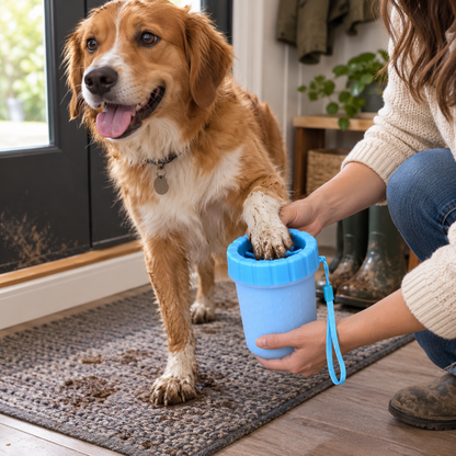 🐾 Pet Care Essential | Soft Silicone Paw Cleaner | Gentle Outdoor Grooming Solution