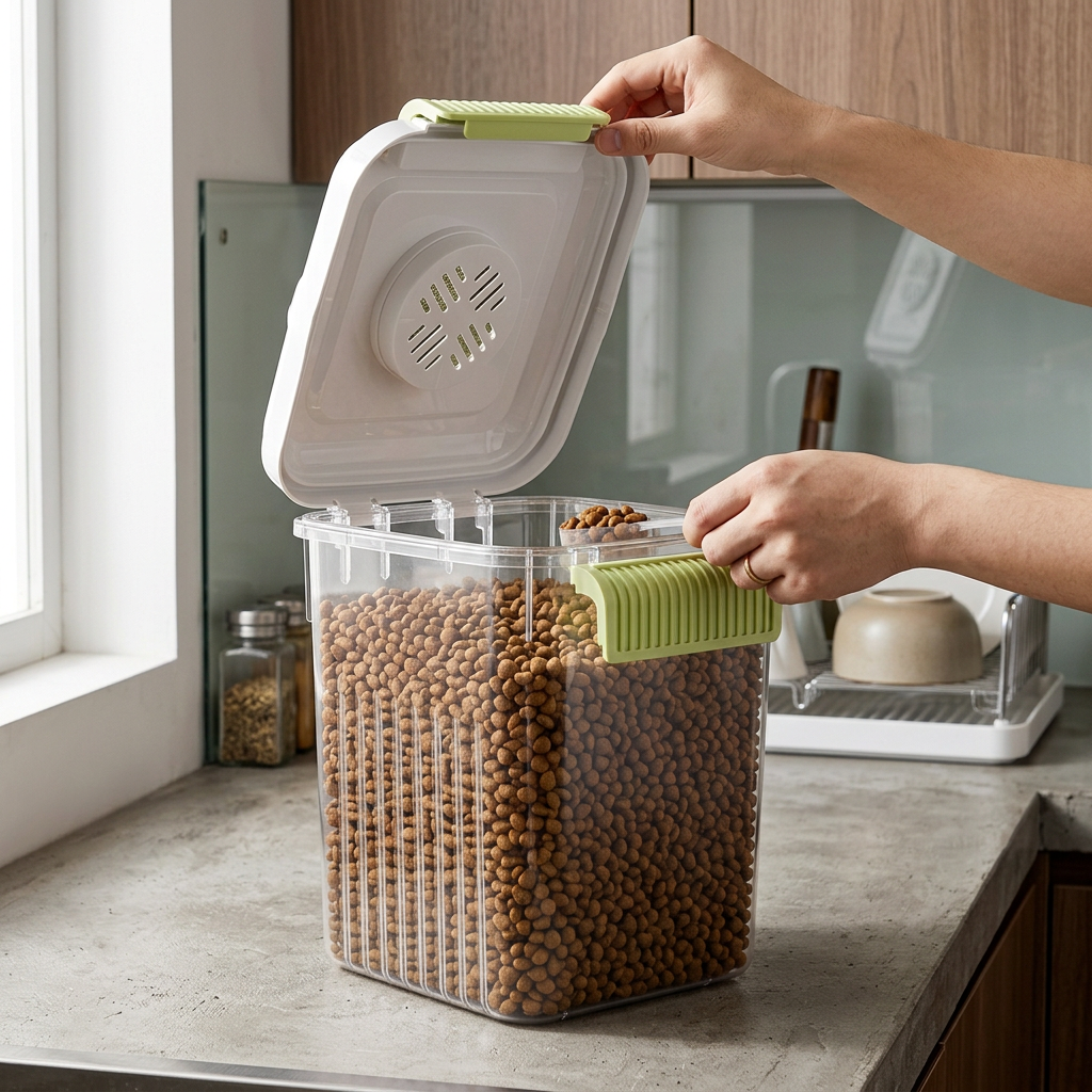 🐾 Pet Food Storage | Airtight Plastic Container | Fresh & Organized Kitchen Essential