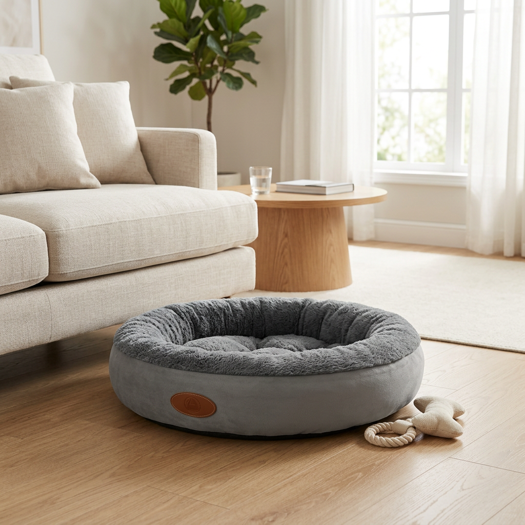 🐾 Comfort Pick | Plush Fabric | Cozy Indoor Dog Bed | For Dogs & Puppies | Soft Bolstered Nest