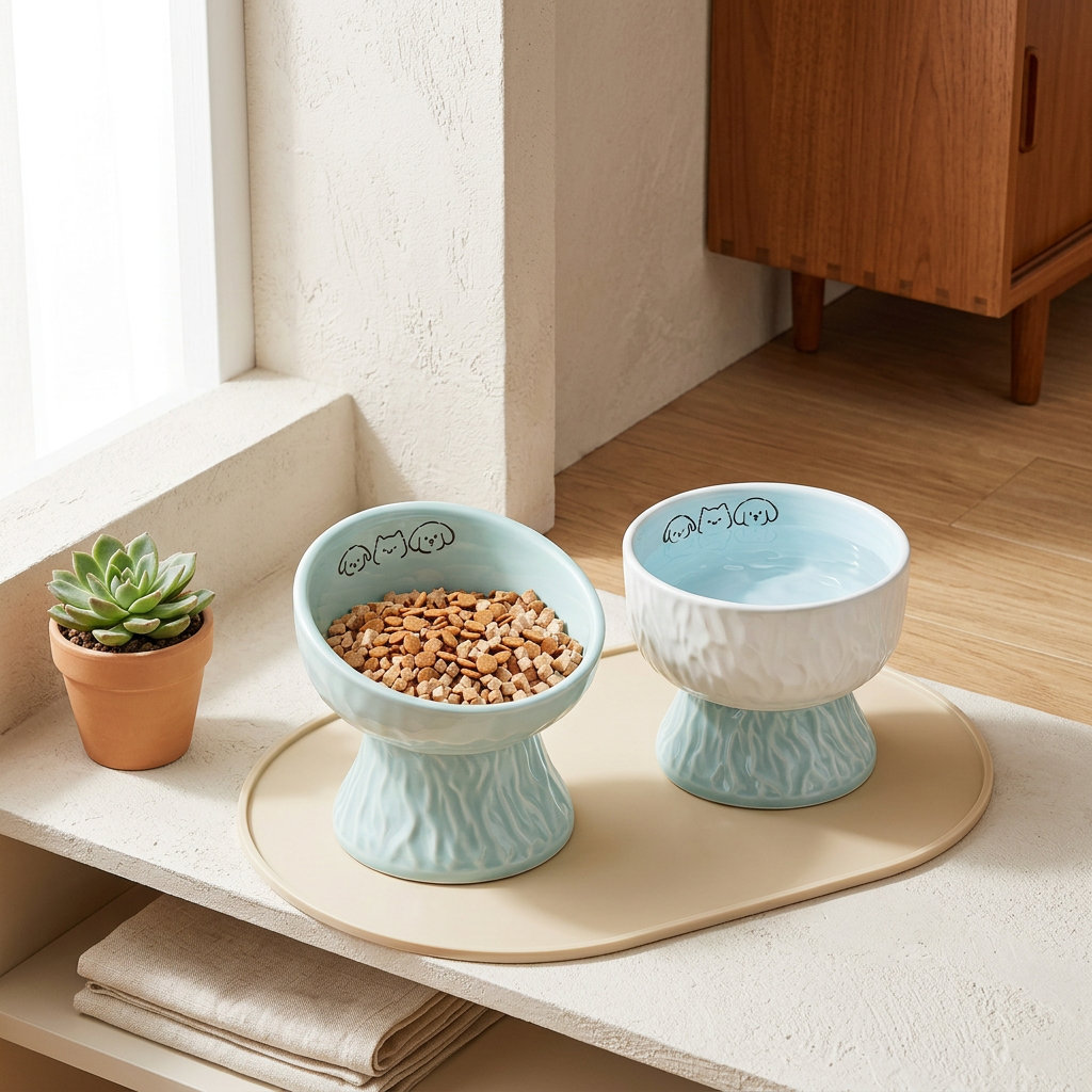 🐾 Elevated Pet Bowl | Ceramic Finish | Everyday Feeding Comfort | Pet Parent Favorite | Soft Blue Design