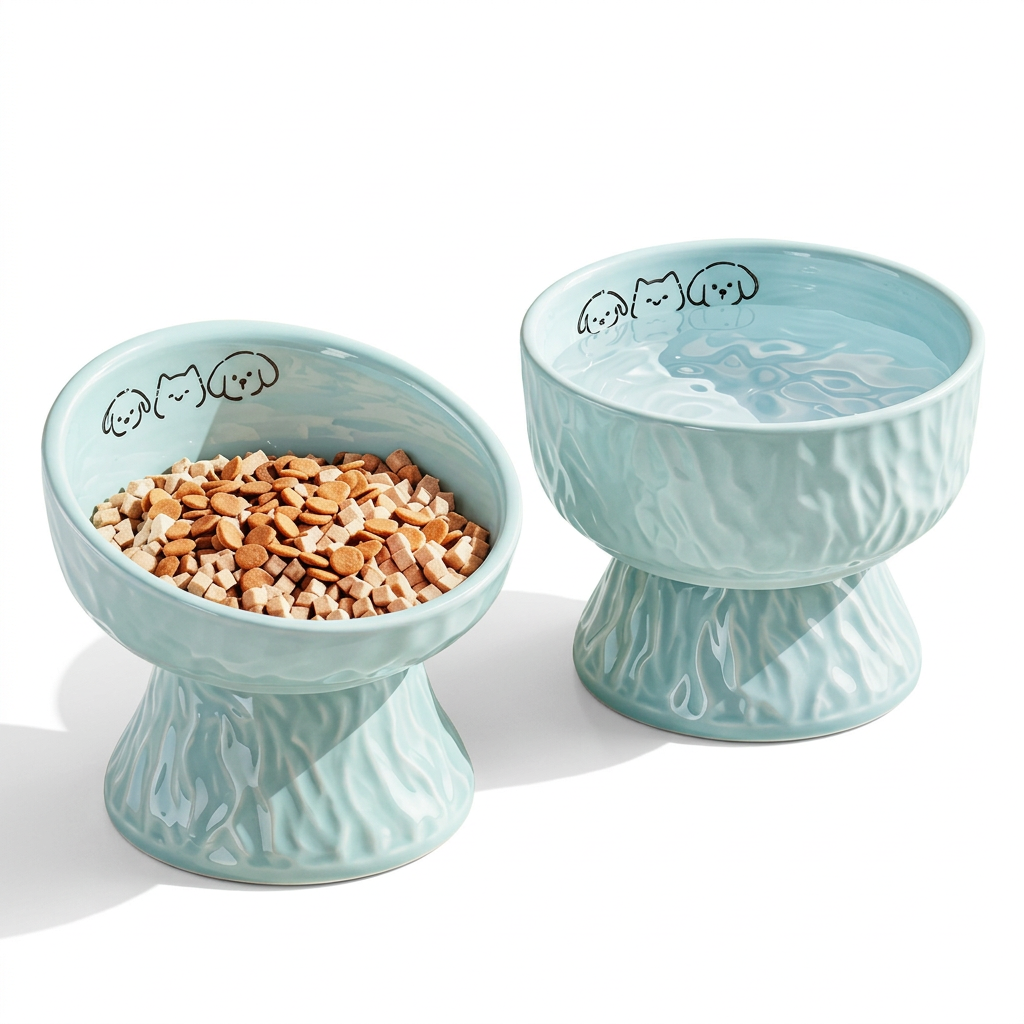 🐾 Elevated Pet Bowl | Ceramic Finish | Everyday Feeding Comfort | Pet Parent Favorite | Soft Blue Design