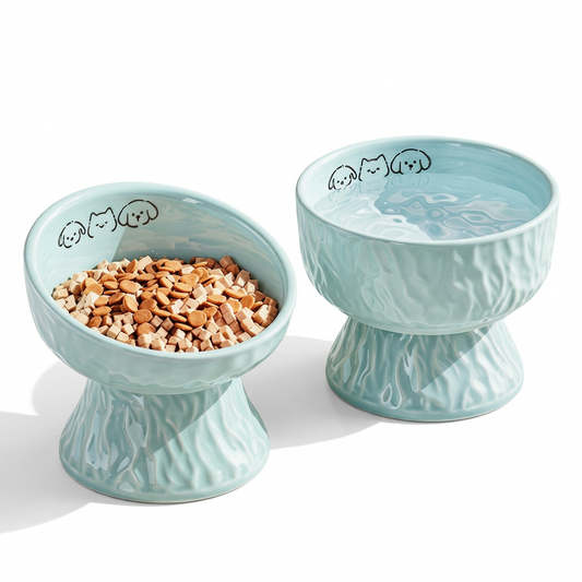 🐾 Elevated Pet Bowl | Ceramic Finish | Everyday Feeding Comfort | Pet Parent Favorite | Soft Blue Design